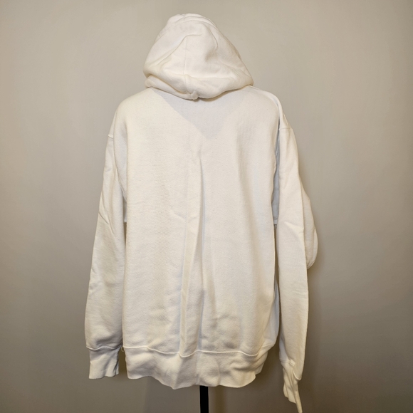 Champion white reverse weave hooded dropped shoulder knit sweater L US - Picture 4 of 6